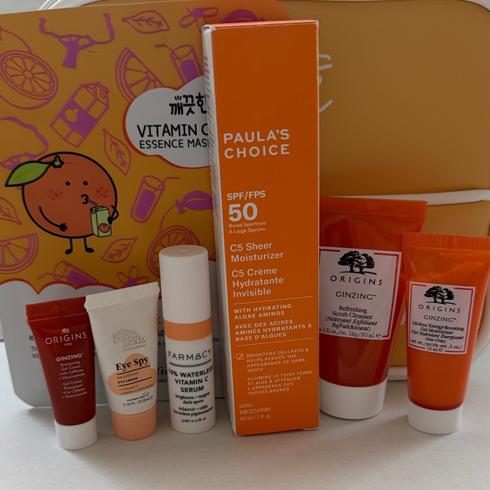 Orange Set 19 Ultimate Morning Glow Set Paula’s Choice, Origins, Farmacy